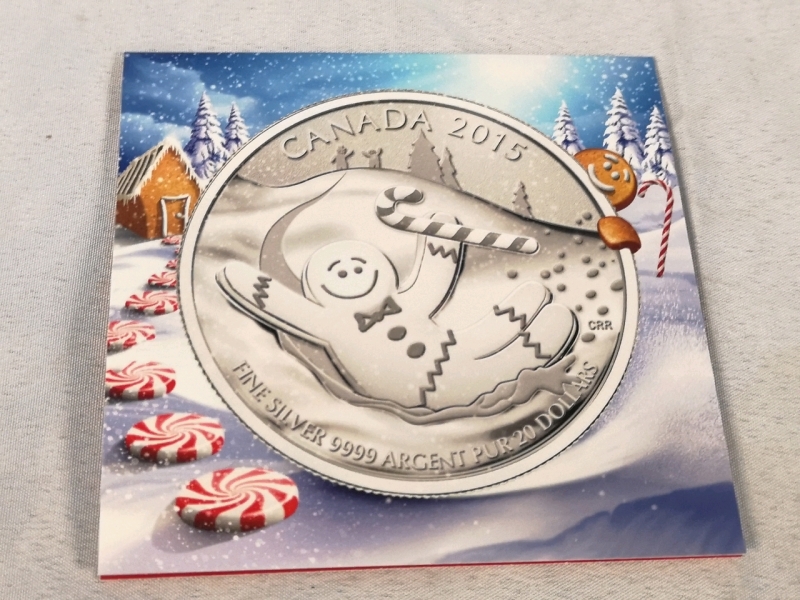 2015 Canada $20 Silver Coin - Gingerbread Man Theme