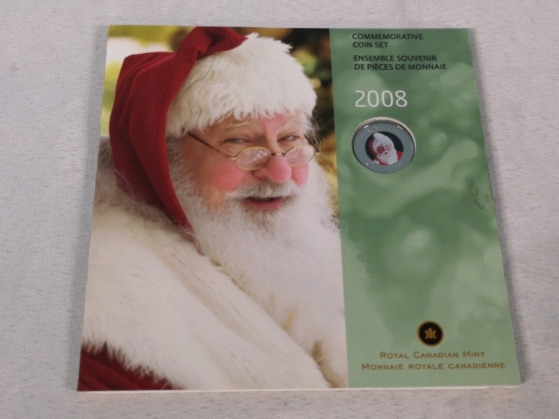 2008 Canada Unicirculated Coin Set - Colored Santa Claus Quarter