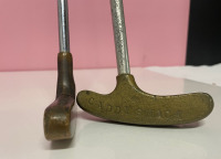 Two Vintage men&rsquo;s CADDYSHACK Brass Head Golf Putters (right or left hand , steel shaft ) 35&rdquo;