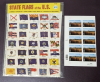 1975 & 2001 US Postal ' State Fkags 9f the U.S. (Sealed) & Nebraska ' First Class & 70 Cent & Postage Stamp Panels - 60 Stamps Total