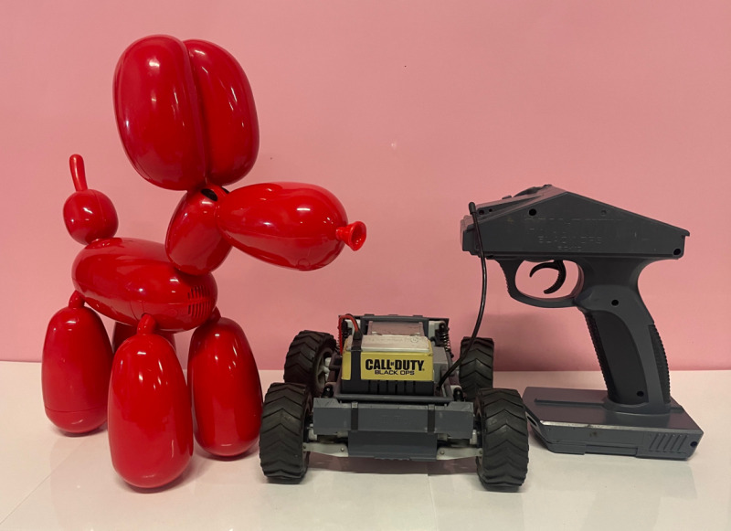 Call Of Durg Black Ops RC - XD Remote Control Car and Squeakee the balloon dog interactive pup - for decor and parts only do not work