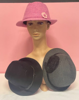 Three beautiful hats 7&rdquo; in diameter