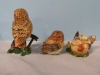 3 Adorable Trinket Boxes + Necklace - Owls & Hen - 3