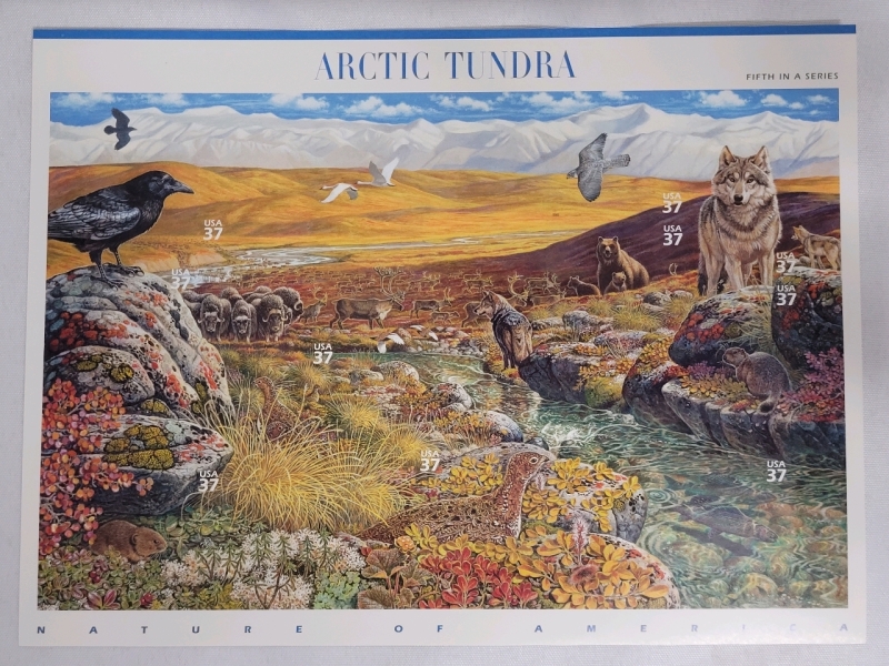 2002 US Postal ' Nature of America : Artic Tundra , 5th ' 37 Cent Postage Stamp Panel