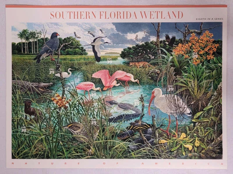 2005 US Postal ' Nature of America : Florida Wetland , 8th ' 39 Cent Postage Stamp Panel