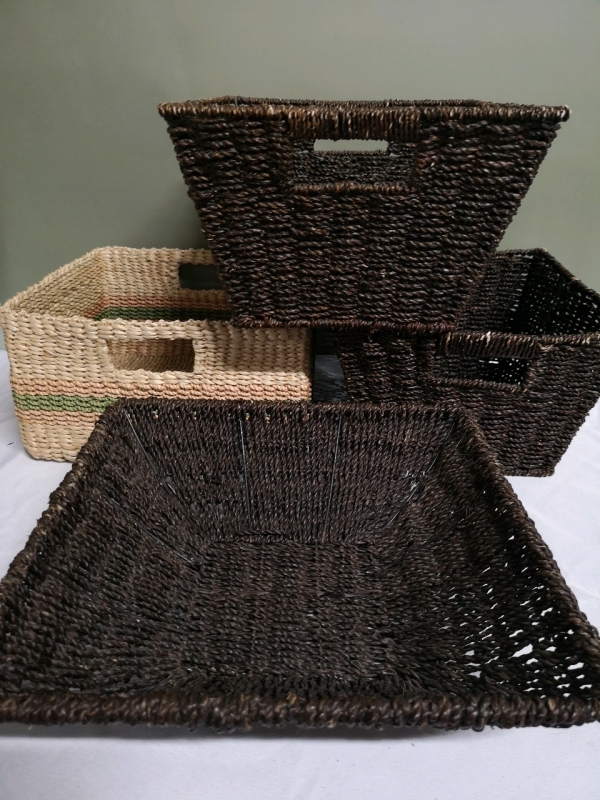 4 Woven Storage Baskets