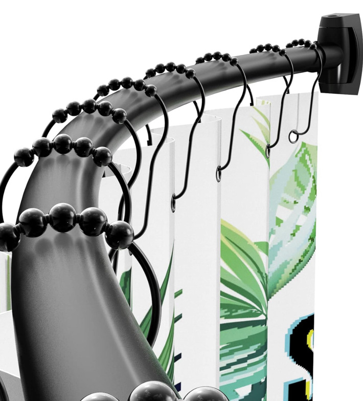 Bonpally Curved Shower Curtain Rod 43-72 Inches Adjustable Black