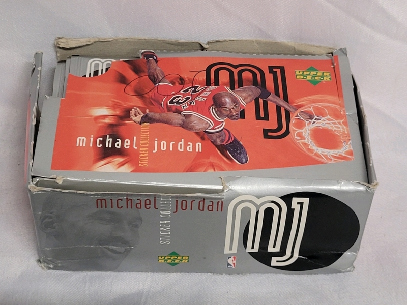 1998 Upper Deck Michael Jordan Sticker Collection Packs in Box . 100 Sealed Packs
