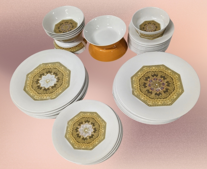 Vintage Royal Doulton Parquet Dinner, Salad & Dessert Plates + Bowls & More