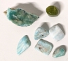 Polished & Raw Semi Precious Stones ; Larimar, Amazonite & Green Jasper - 2