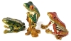 3 Enameled Frog Themed Trinket Boxes - 2