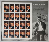 2002 US Postal ' Legends of Hollywood : Gary Grant ' 37 Cent Postage Stamp Panel , 20 Stamps