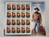 2004 US Postal ' Legends of Hollywood : John Wayne ' 37 Cent Postage Stamp Panel , 20 Stamps
