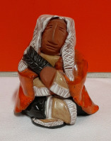 Mohawk Pottery by Keena Figure of an Elder 3 25"