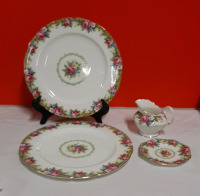 Vintage Paragon Tapestry Rose 2 Dinner Plates 1 Creamer 1 Octagonal Plate