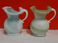 Vintage Green and Blue Swirl Opaque Satin Finish Pitchers