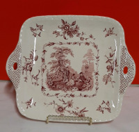 Vintage Masons Watteare Handled Cake Plate 11"