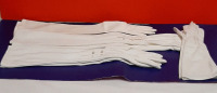Vintage Gloves 1 pair of Opera Length with Buttons 1 pair of Elbow Length with Pearls 2 More Pair of Elbow Length
