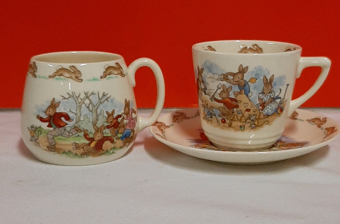 Vintage Bunnykins Mug and Tea Cup and Saucer