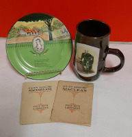 Vintage Clan MacFarlane and Clan MacLean Booklets 1 Robbie Burns Plate 1 Montrose Pottery Mug