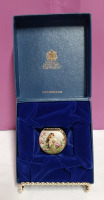 Vintage Halycon Days Enamels Pill Box with Birds and Thistles
