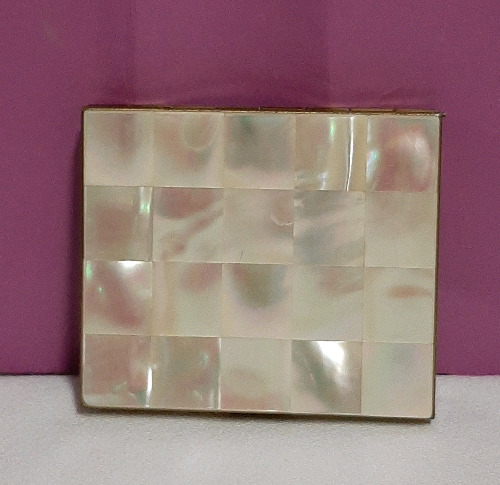 Vintage Mother of Pearl Compact with Mirror