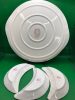 Myott & Son Old England Red Transferware Cake Plate 12 in & 3 Crown Devon Red Transferware Bone Dishes 6.5 inches wide - 2