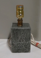 Stunning Carved Soapstone Lamp by Dimu