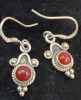 925 Sterling Silver Carnelian Dangle Earrings - 2