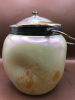 Antique Loetz Biscuit Barrel Uranium Glass 10.5 inches tall with handle - 4