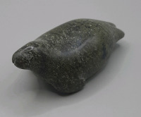 Vintage Inuit Soapstone Carving of a Seal Signed