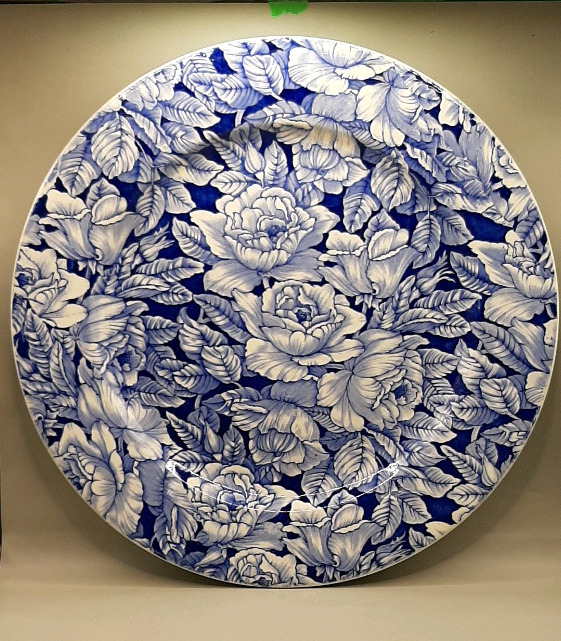 Vintage Myott and Son's Bermuda Blue Rose Chintz Charger 13.5"