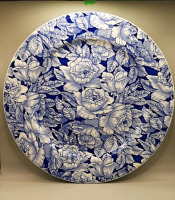 Vintage Myott and Son's Bermuda Blue Rose Chintz Charger 13.5"