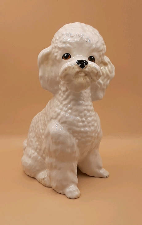 Vintage Sylvac Large White Poodle Figurine 8.25"