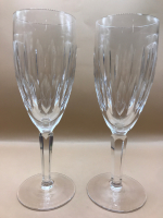 2 Waterford Crystal Noreen Champagne Flutes 7.5 inches tall
