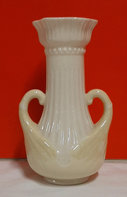 Vintage Beleek Green Mark Vase 6.5"