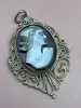 Sterling Filagree & Shell Cameo Pendant - 3