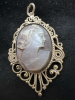 Sterling Filagree & Shell Cameo Pendant - 5