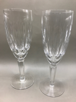 2 Waterford Crystal Noreen Champagne Flutes 7.5 inch tall