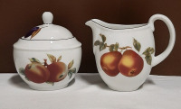 Vintage Royal Worcester Evesham Creamer and Covered Sugar
