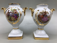 2 Vintage Limoges France Miniature Urns 4 inches tall