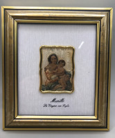 Sterling Madonna Plaque Framed 6.5 x 7.5 inches