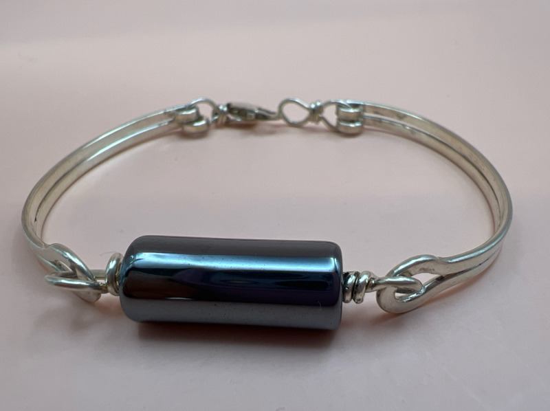 925 Sterling Silver & Hematite Bracelet