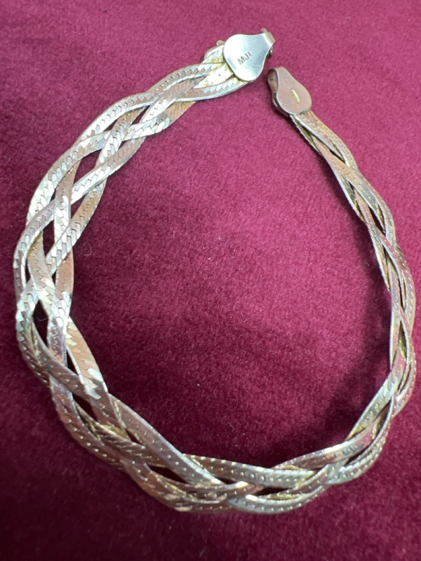 925 Sterling Silver Italian Braided Bracelet