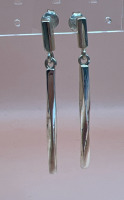 925 Sterling Silver Dangling Twist pierced Earrings