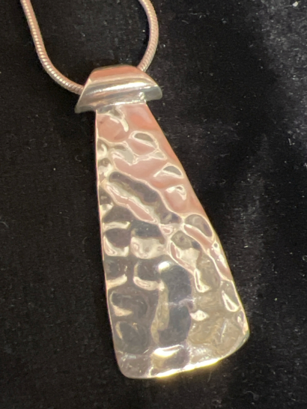 925 Sterling Silver Hammered Pendant Sterling 925 Chain
