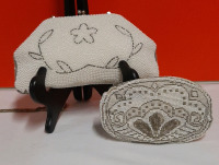 Vintage Faux Pearl and Silver Bag Vintage Beaded Belt Bag