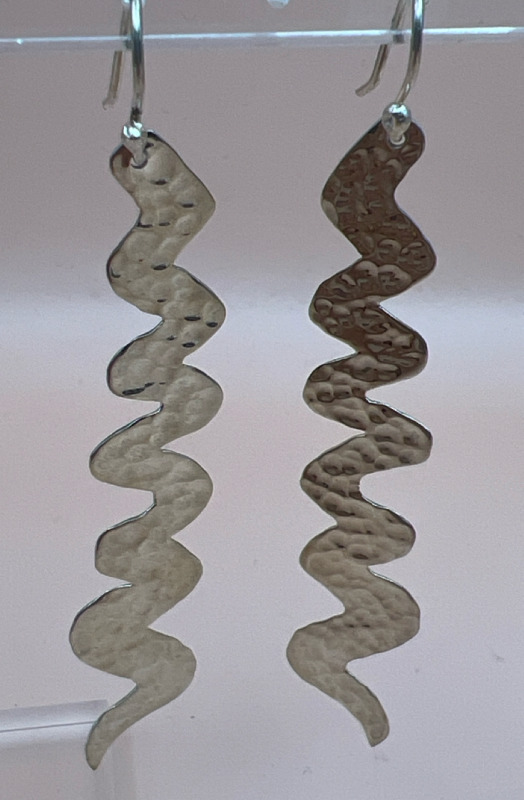 925 Sterling Silver Hammered Dangle Earrings