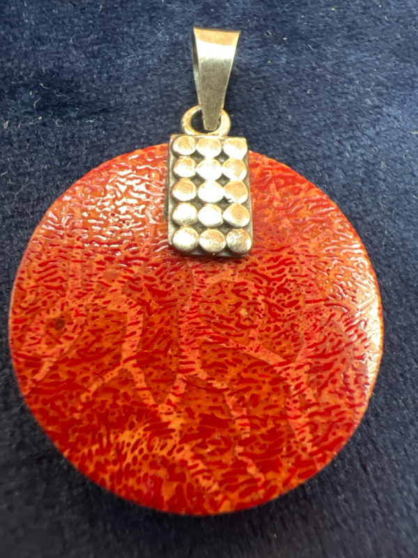 925 Sterling Silver Coral Pendant