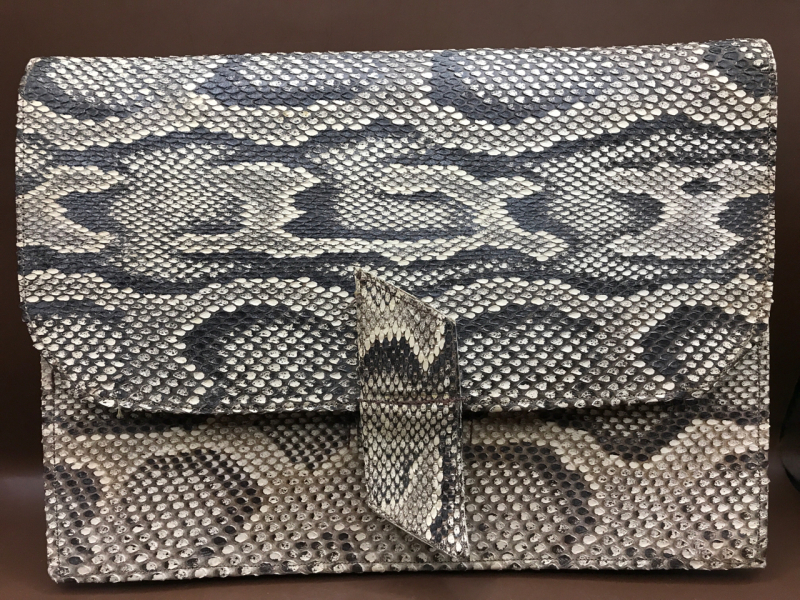 Vintage Python Snakeskin Clutch 11 x 8 inches